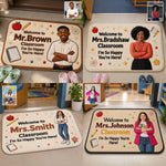 So Happy You're Here - Personalized Teacher Non-Slip Tufted Rug