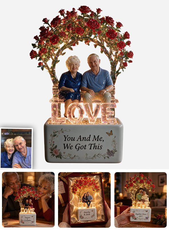 You & Me, We Got This - Personalized Couple LED Light Ceramic Pot
