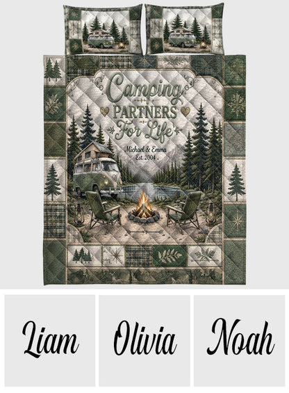 Camping Partners For Life - Personalized Camping Quilt Set