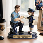 Our Hero Wears A Badge We Call Him Dad - Personalized Police Officer Premium 3D Figurine