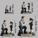 Our Hero Wears A Badge We Call Him Dad - Personalized Police Officer Premium 3D Figurine
