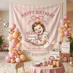 Happy Birthday Decoration Gift - Personalized Birthday Wall Tapestry