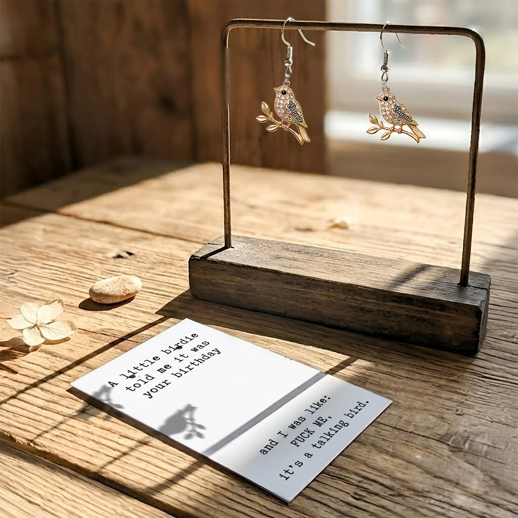 Happy Birthday - Personalized Birthday Earrings With Card