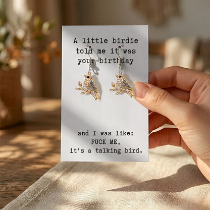 Happy Birthday - Personalized Birthday Earrings With Card
