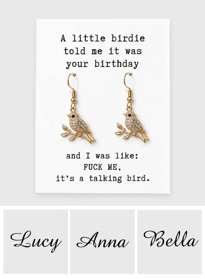 Happy Birthday - Personalized Birthday Earrings With Card