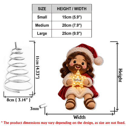 Merry Christmas - Personalized Christian LED Light Tree Topper