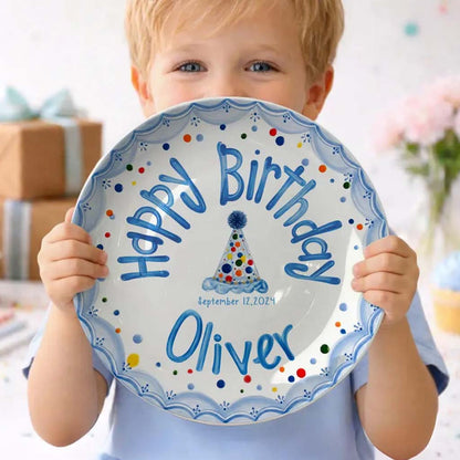Happy Birthday - Personalized Birthday Ceramic Round Plate