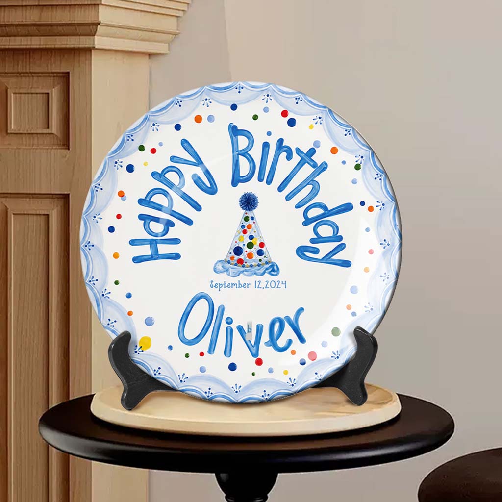 Happy Birthday - Personalized Birthday Ceramic Round Plate