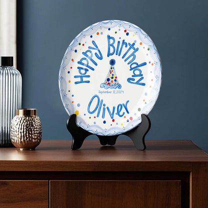 Happy Birthday - Personalized Birthday Ceramic Round Plate