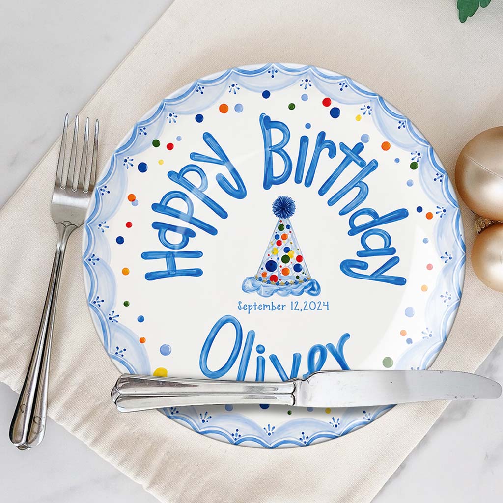Happy Birthday - Personalized Birthday Ceramic Round Plate