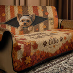 Cute Pet Peeking - Personalized Dog Quilted Sofa/Couch Cover