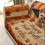 Cute Pet Peeking - Personalized Dog Quilted Sofa/Couch Cover