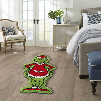 Merry Grinchmas - Personalized Stole Christmas Non-Slip Tufted Rug