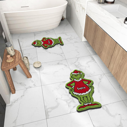 Merry Grinchmas - Personalized Stole Christmas Non-Slip Tufted Rug