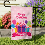 Happy Birthday - Personalized Birthday Garden Flag