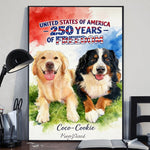 250th Anniversary With Pets - Personalized Dog Canvas And Poster