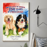 250th Anniversary With Pets - Personalized Dog Canvas And Poster