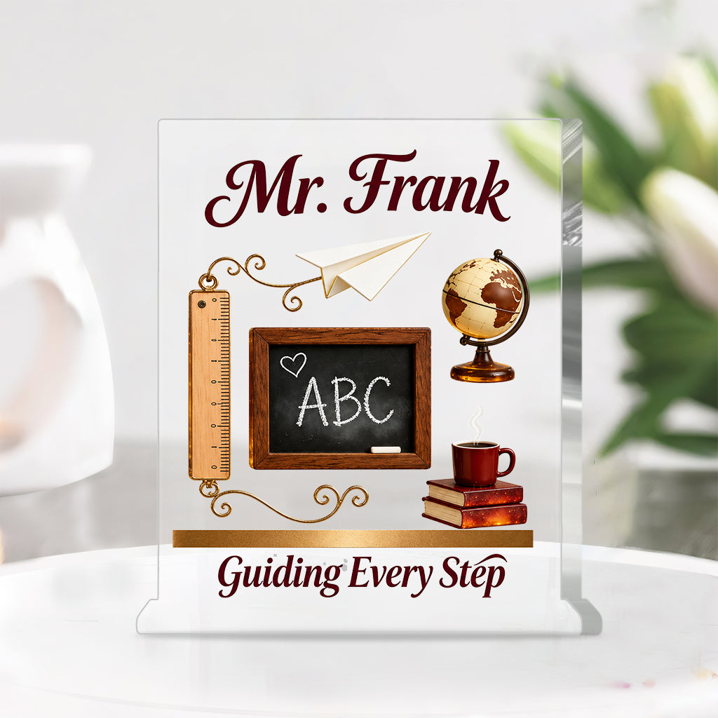 Vintage Teacher - Personalized Teacher Custom Shaped Acrylic Plaque