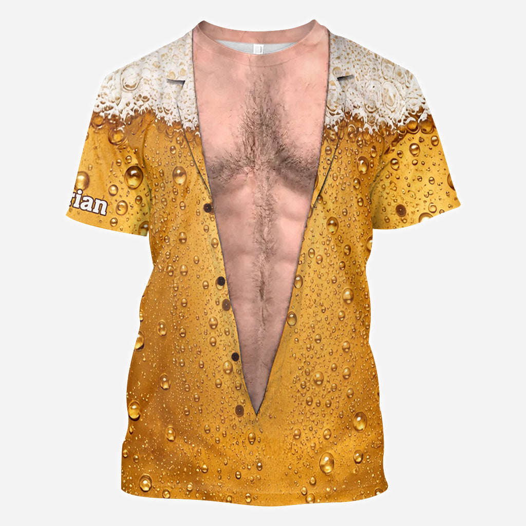It's Beer O'clock - Personalized Beer Full Print T-shirt & Men Shorts