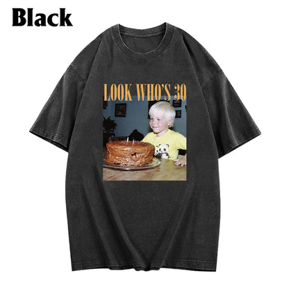 Birthday Gift - Personalized Birthday Washed T-Shirt