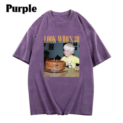 Birthday Gift - Personalized Birthday Washed T-Shirt