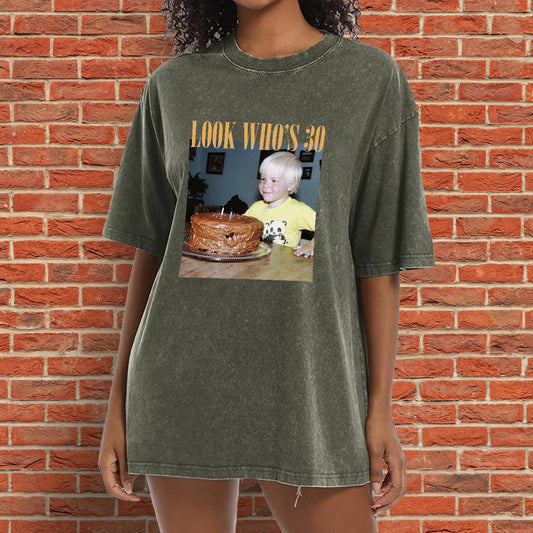Birthday Gift - Personalized Birthday Washed T-Shirt