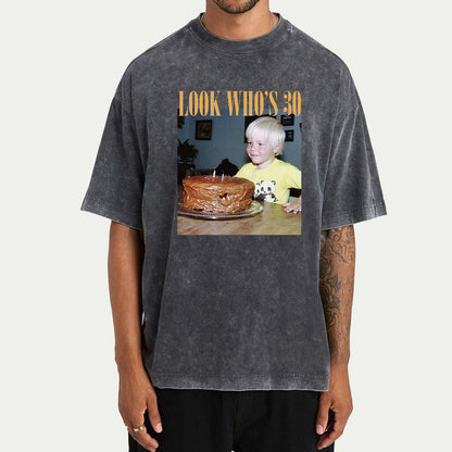 Birthday Gift - Personalized Birthday Washed T-Shirt