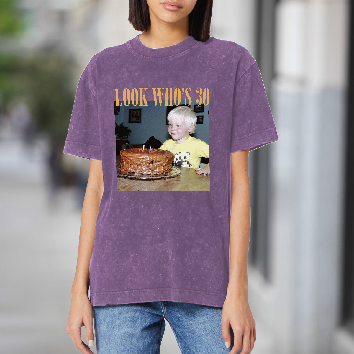 Birthday Gift - Personalized Birthday Washed T-Shirt