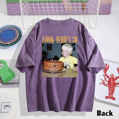 Birthday Gift - Personalized Birthday Washed T-Shirt