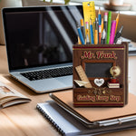 Vintage Teacher - Personalized Teacher Wooden Desk Organizer
