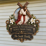 There Is No Greater Love Than This - Personalized Christian 3D Printed Cut Metal Sign