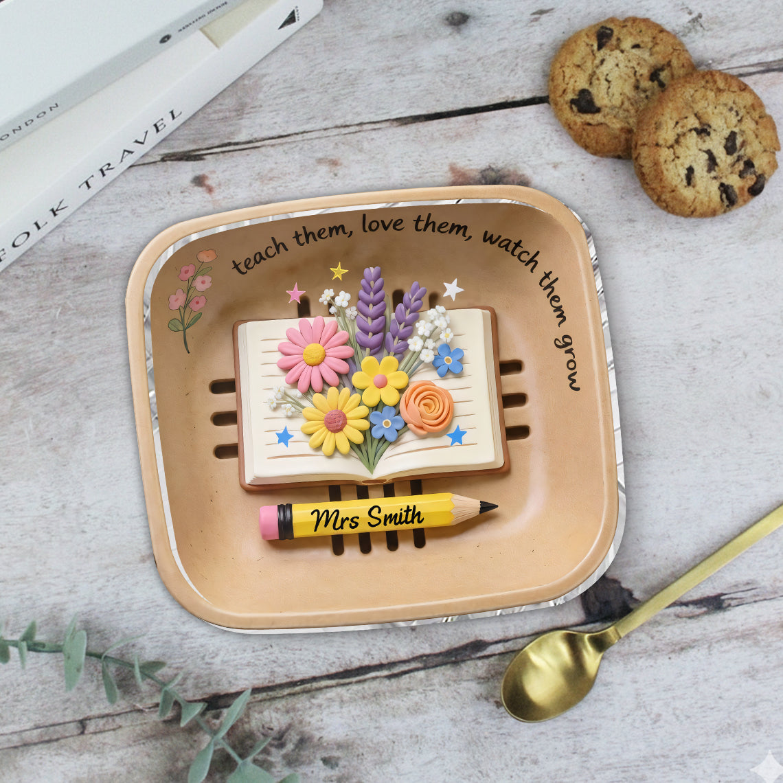 Teacher Gifts Boho Kraft - Personalized Teacher Catch-All Tray