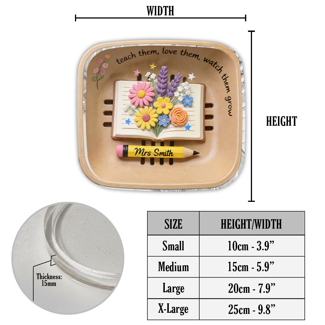 Teacher Gifts Boho Kraft - Personalized Teacher Catch-All Tray