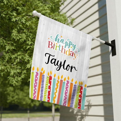 Happy Birthday - Personalized Birthday Garden Flag