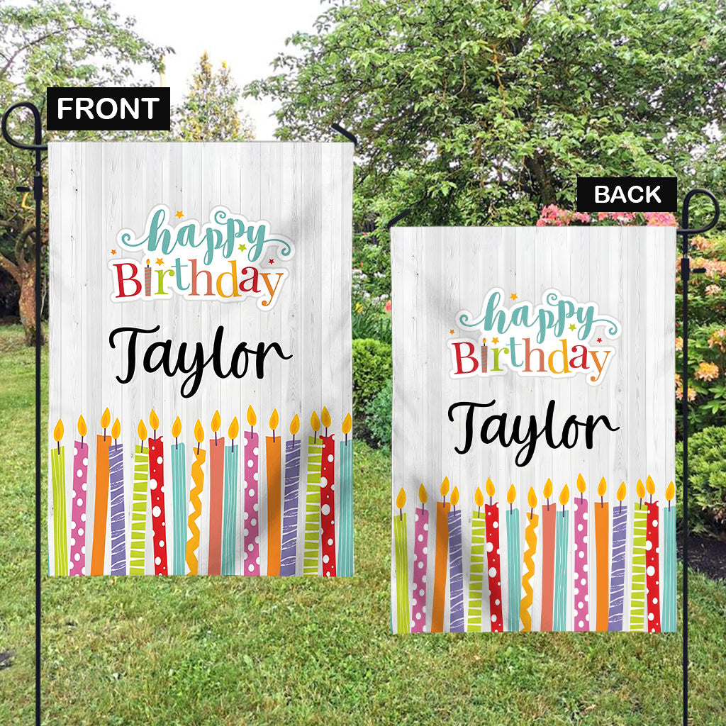 Happy Birthday - Personalized Birthday Garden Flag
