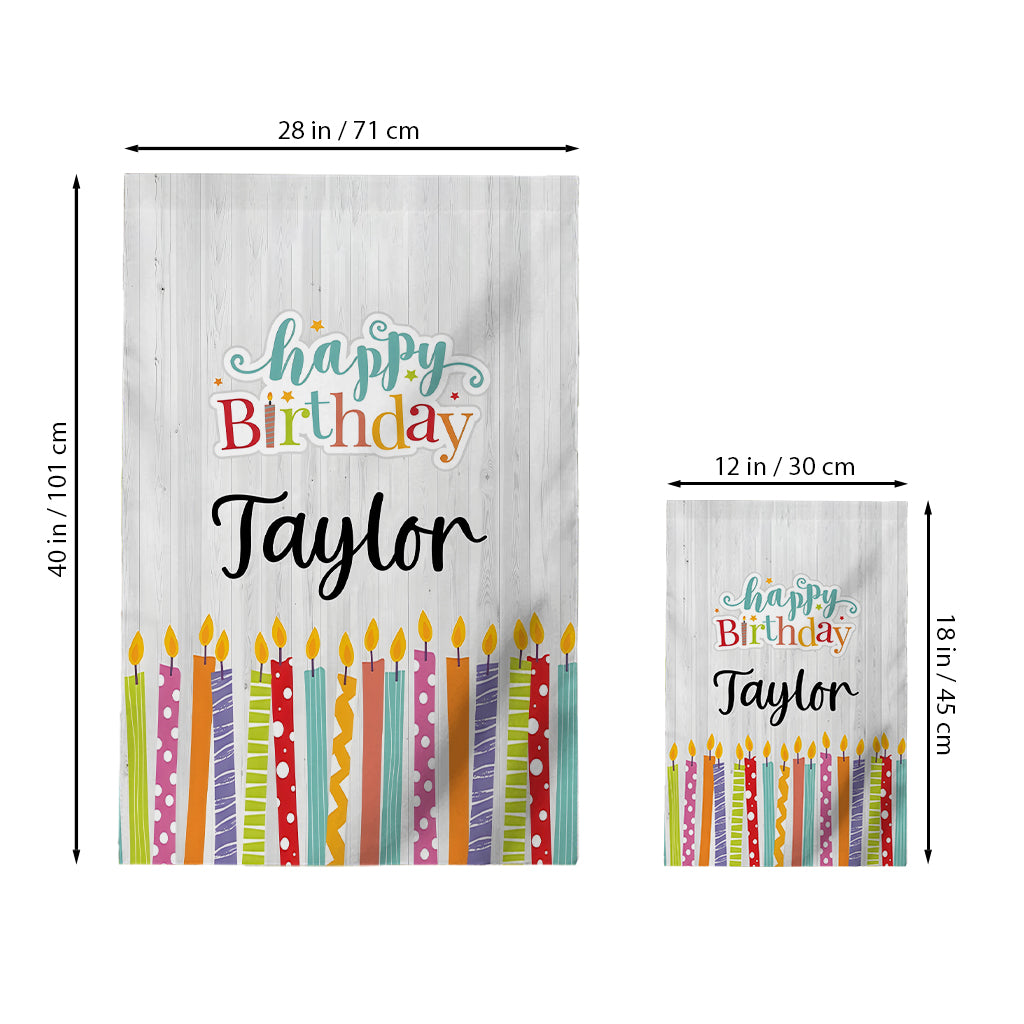 Happy Birthday - Personalized Birthday Garden Flag