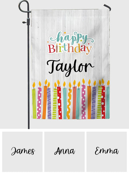 Happy Birthday - Personalized Birthday Garden Flag