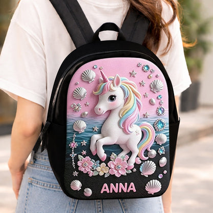 Back To School Gift Idea - Personalized Kid Changeable Leather Patch Backpack