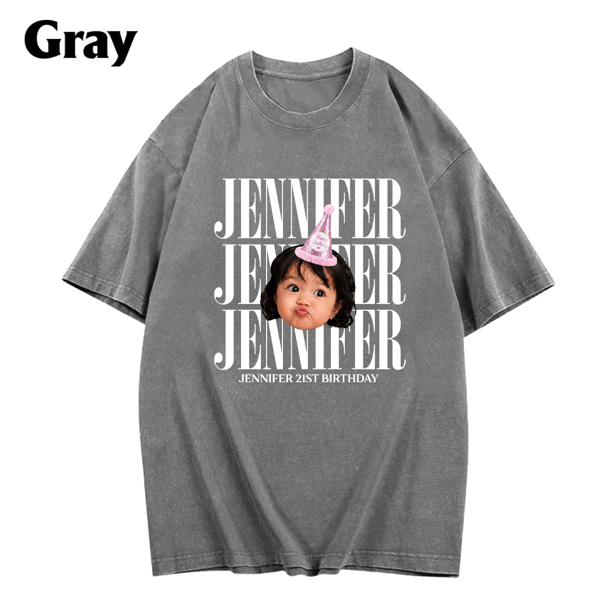 Birthday Gift - Personalized Birthday Washed T-Shirt