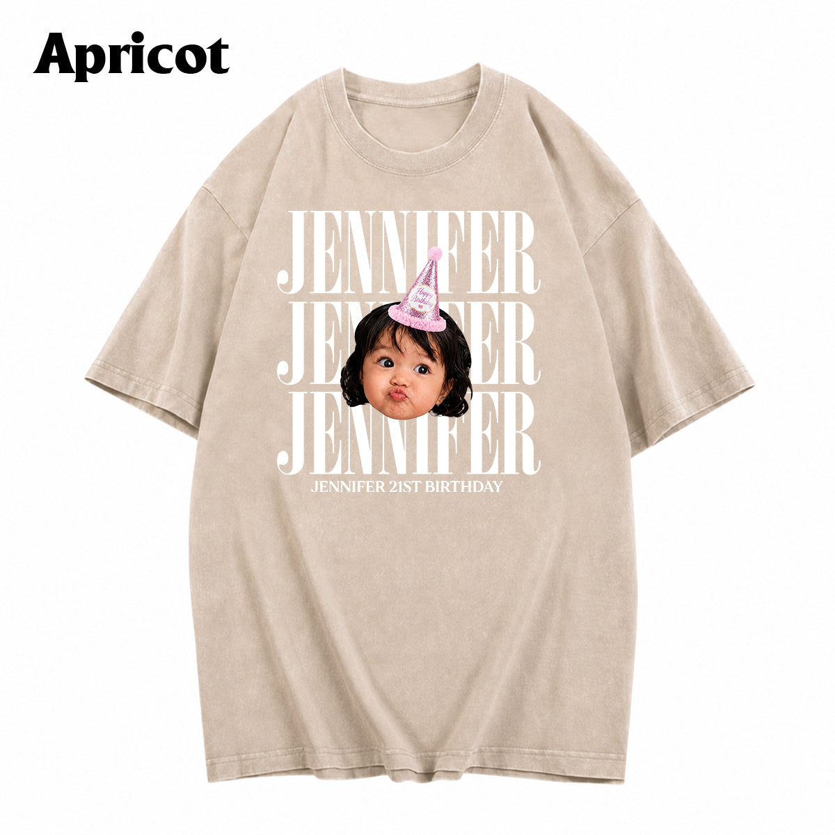 Birthday Gift - Personalized Birthday Washed T-Shirt