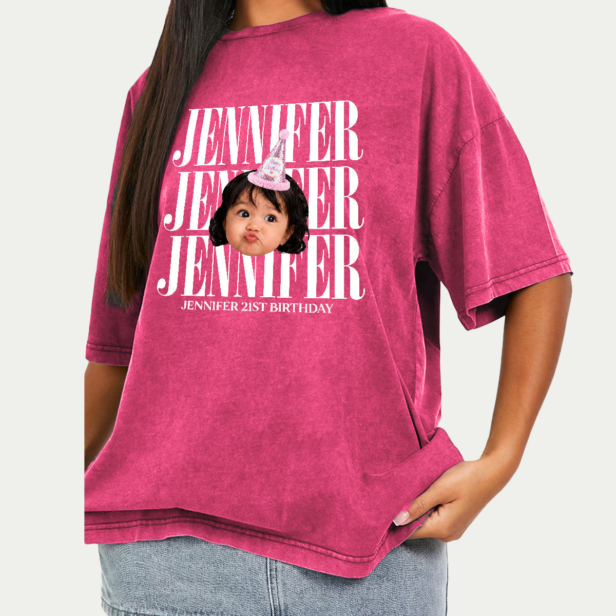 Birthday Gift - Personalized Birthday Washed T-Shirt