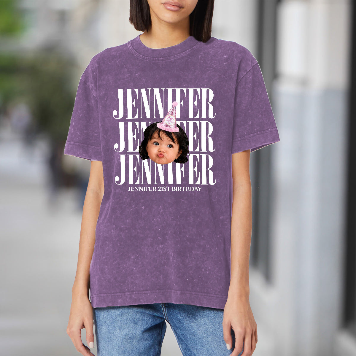Birthday Gift - Personalized Birthday Washed T-Shirt