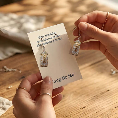 Happy Birthday - Personalized Birthday Earrings With Card