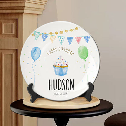 Happy Birthday - Personalized Birthday Ceramic Round Plate