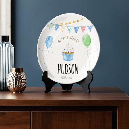 Happy Birthday - Personalized Birthday Ceramic Round Plate