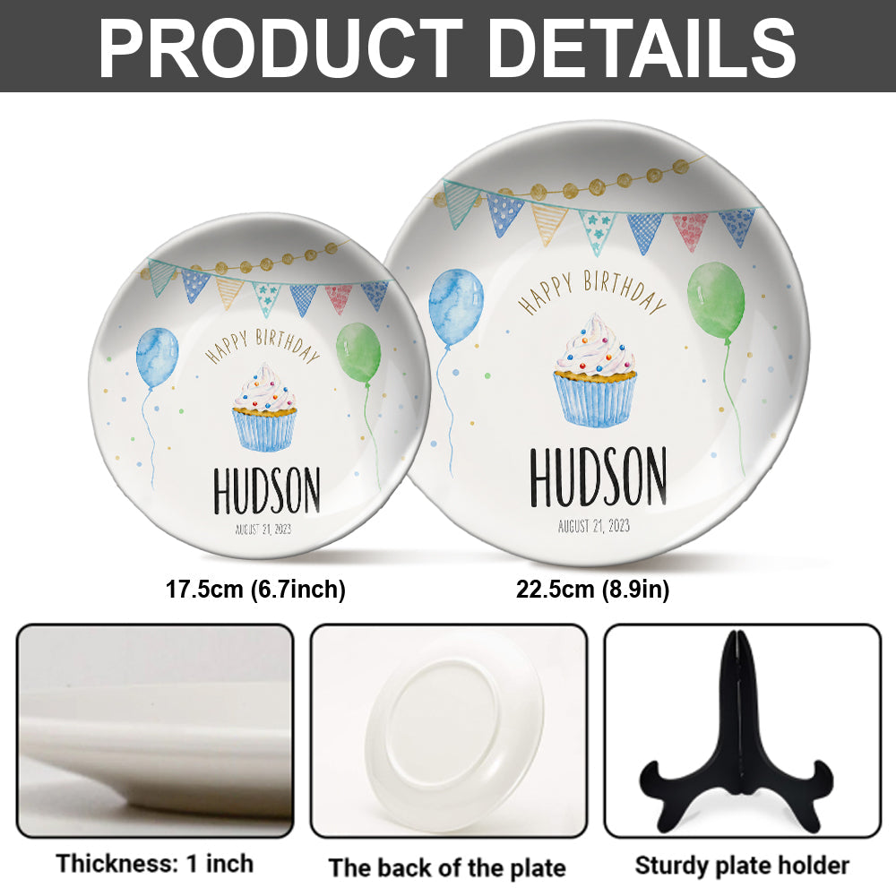 Happy Birthday - Personalized Birthday Ceramic Round Plate