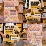 First Day Of School Sign Gift For Kids - Personalized Kid 2 Layered Wood Sign / Wood Plaque