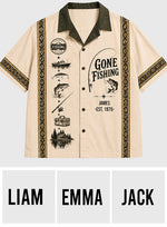 Gone Fishing - Personalized Fishing Hawaiian Shirt