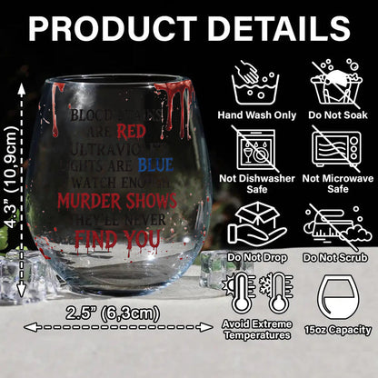 Bloody Sip - Personalized Wine All Over Wine Glass