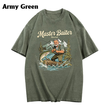 Custom Fishing Shirt For Dad/ Husband/ Son... - Personalized Fishing Washed T-Shirt